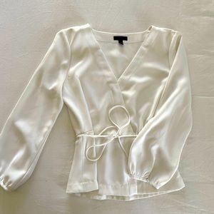 J. Crew faux wrap tie-front blouse